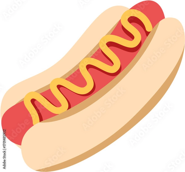 Obraz Hot Dog Simple Illustration