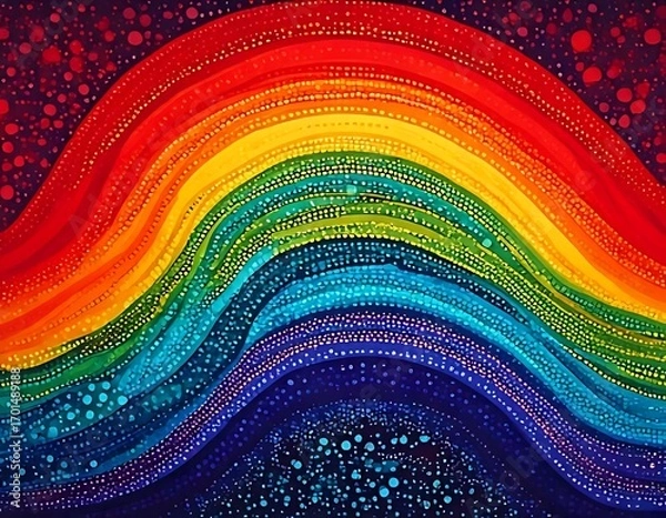 Fototapeta Abstract rainbow design with dots