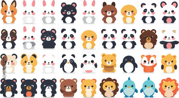 Fototapeta set of funny cartoon animals