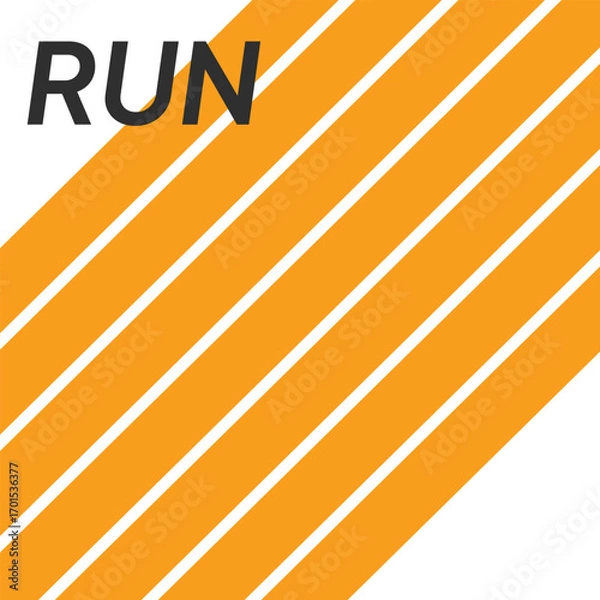 Fototapeta Vector layout template design for run, championship or any sports event. Poster design with abstract running track on stadium with lane. Run.