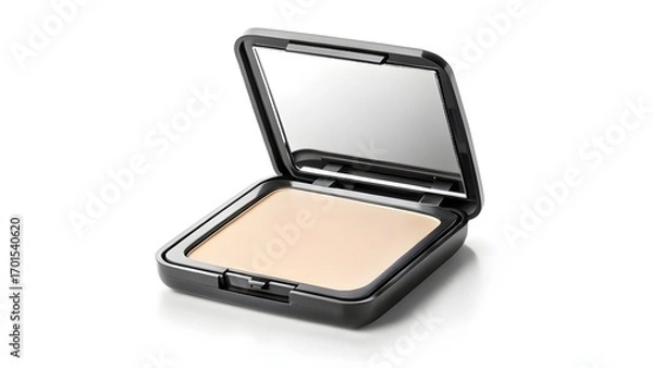 Obraz Pressed Mineral Foundation Compact Mockup with Built-In Mirror | Blank Cosmetic Packaging Template for Makeup Branding, Beauty Advertising, and Professional Product Presentation