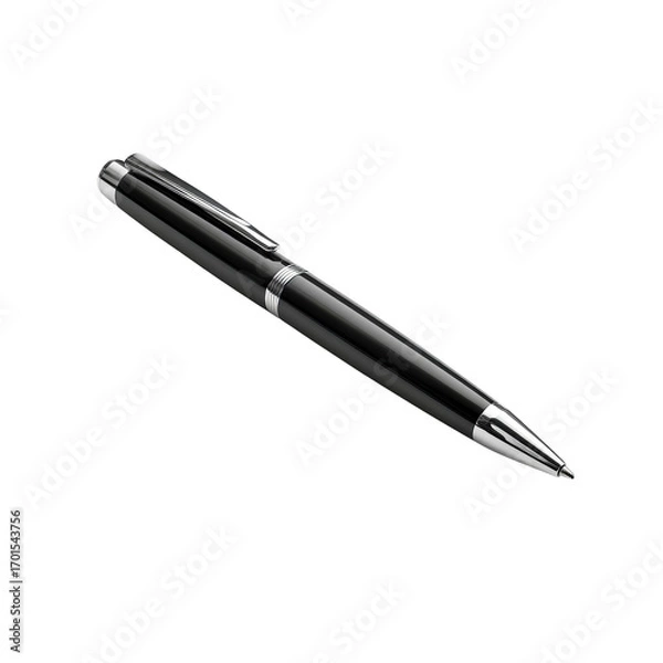 Obraz Sleek black pen, angled view