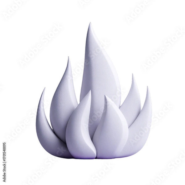 Fototapeta Abstract White Petal Like Shapes Arranged In A Blooming Flower Formation On A Transparent Background