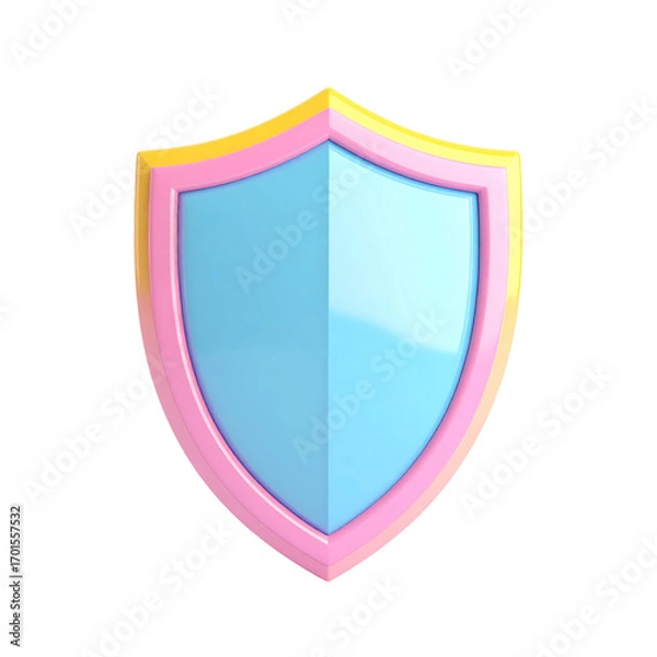 Fototapeta a close up of a pink and blue shield on a black background