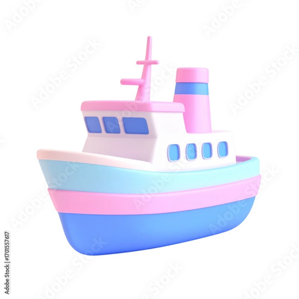 Obraz there is a small boat with a cross on the top