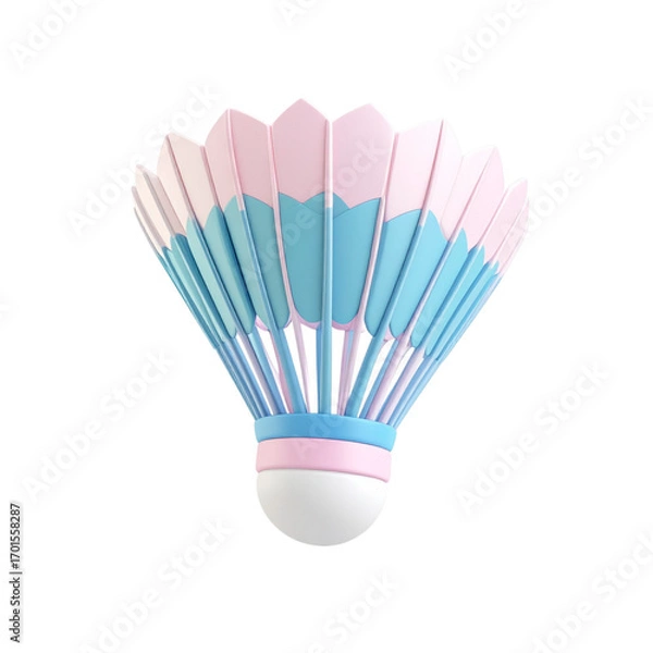 Fototapeta a close up of a badminton ball with a shuttle in the air