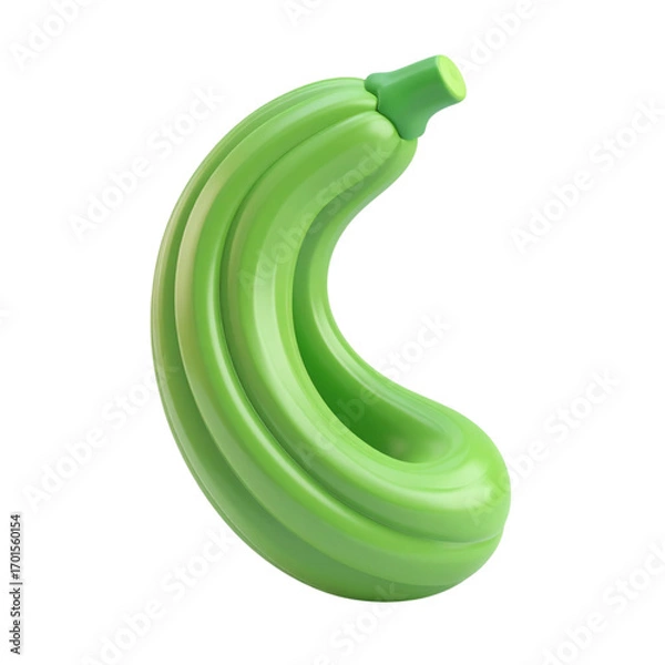 Fototapeta there is a green banana shaped like a banana with a green top