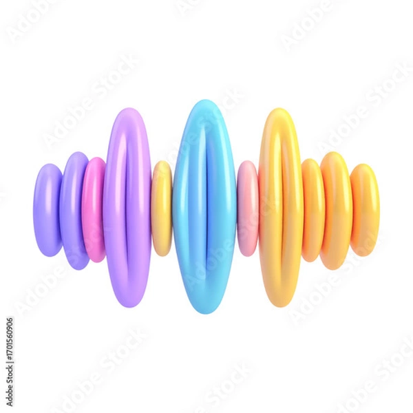 Obraz there are many different colored balloons that are in the shape of a wave