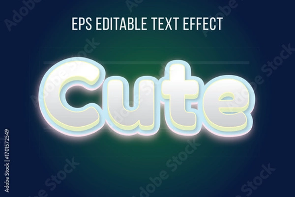 Fototapeta Cute text effect on gradient background 