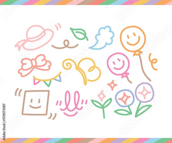 Fototapeta 귀여운 낙서 드로잉