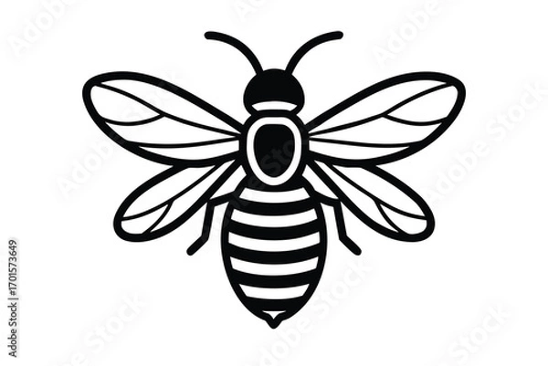 Obraz bee line art icon