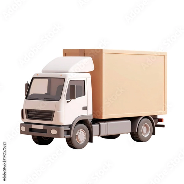 Fototapeta araf truck with a box on the back of it