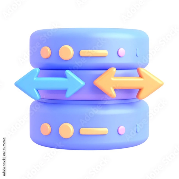 Fototapeta there are two stacks of blue and orange plastic rings with arrows