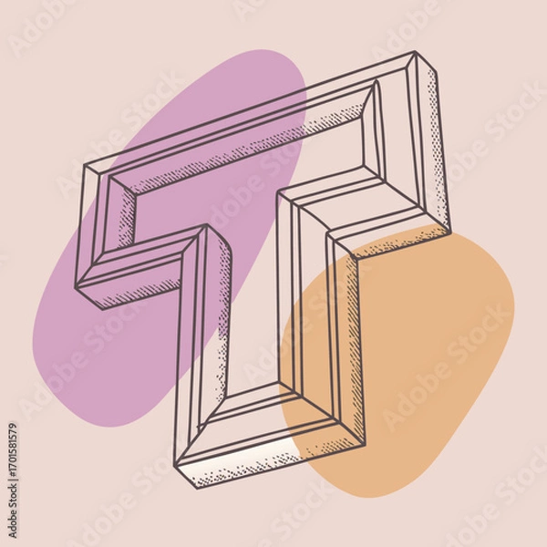 Fototapeta Abstract wave alphabets T Background