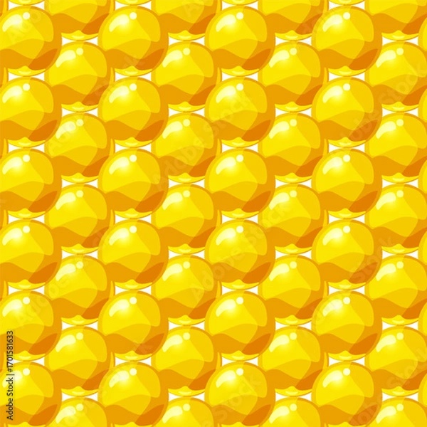 Fototapeta Gold colorful balls seamless pattern