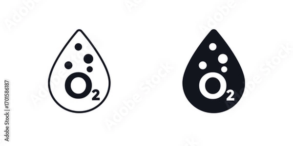 Fototapeta oxygen in blood icon, O2 saturation symbol