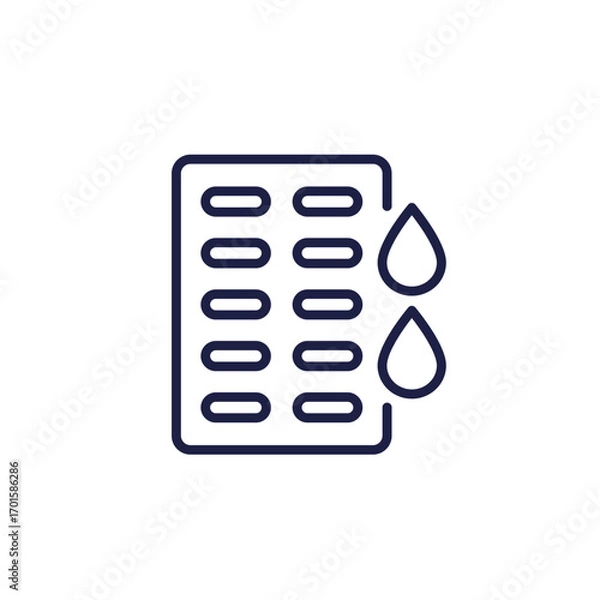 Fototapeta sewerage system icon, drain or drainage line vector