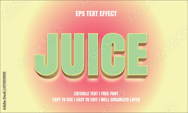 Fototapeta  Juice text effect on gradient background 