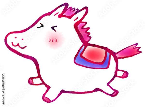 Obraz 走る　ぽっちゃり馬