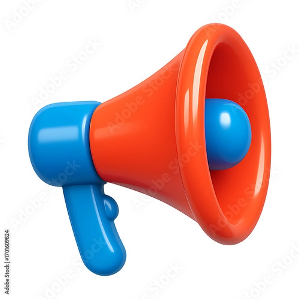 Fototapeta Modern 3D Loudspeaker Symbol Isolated on a Transparent Background