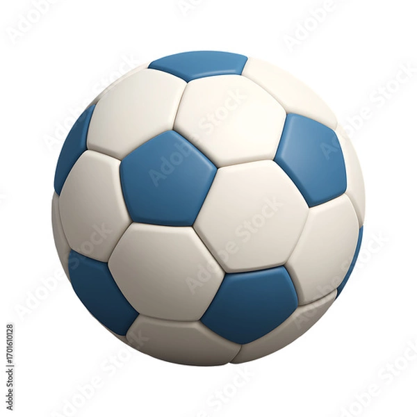 Fototapeta Realistic 3D Soccer Ball for Sports Design Isolated on a Transparent Background