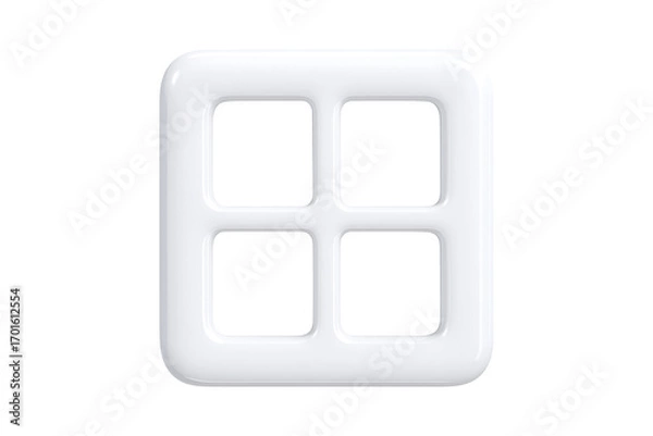 Fototapeta Minimalist 3D Application Menu Symbol Isolated on a Transparent Background