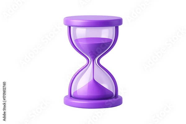 Fototapeta Modern 3D Sand Clock Icon Isolated on a Transparent Background