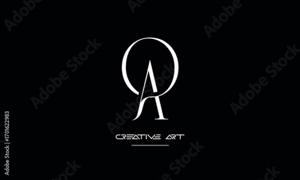 Obraz OA, AO, O, A abstract letters logo monogram