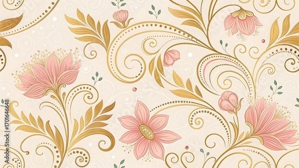 Fototapeta seamless floral background