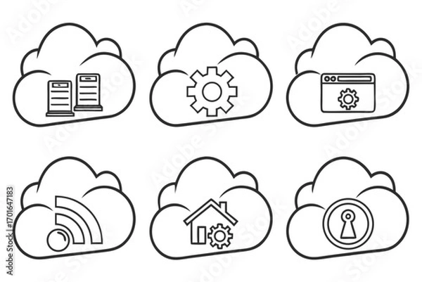Fototapeta Cloud Computing Icons Set Technology Concepts.