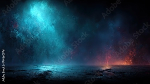 Obraz Vibrant Abstract Background with Colorful Smoke and Light Effects