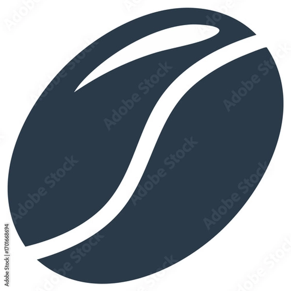 Fototapeta Single Stylized Coffee Bean Icon Simple Minimalist Beverage Element Graphic
