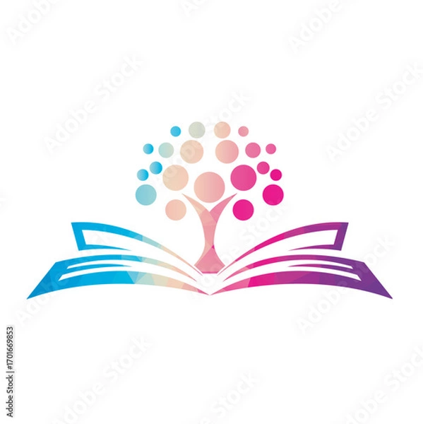 Obraz learning tree logo design. university education logo