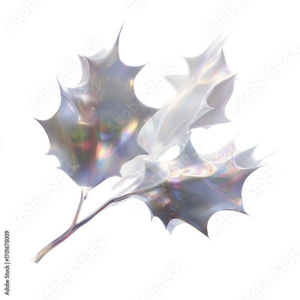 Fototapeta Iridescent Abstract Leaves Digital Art of Nature's Elegance