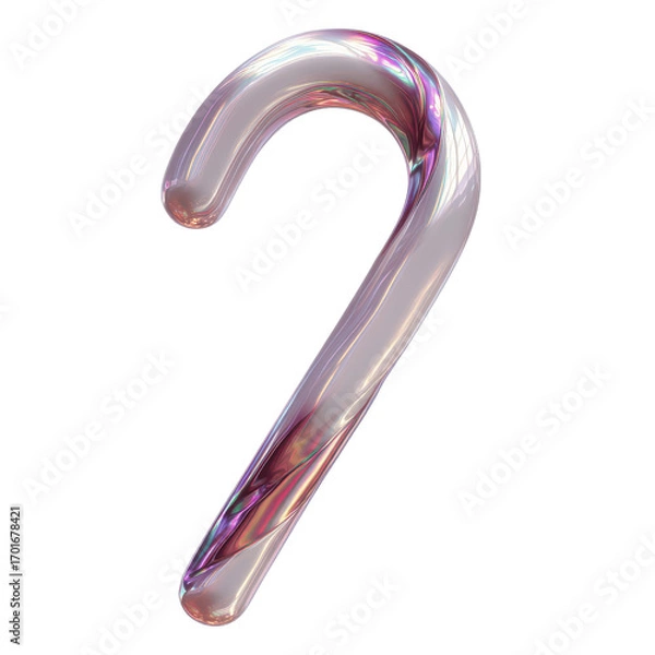 Fototapeta Iridescent Candy Cane Festive Abstract 3D Render