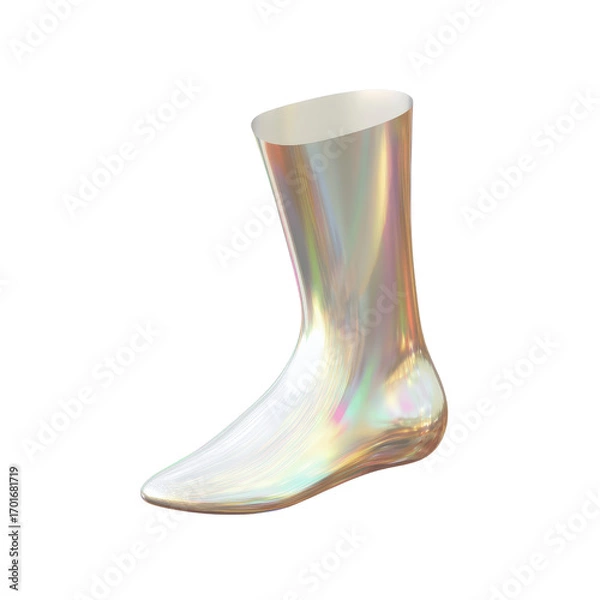 Fototapeta Iridescent Holographic Sock - Futuristic Fashion Accessory