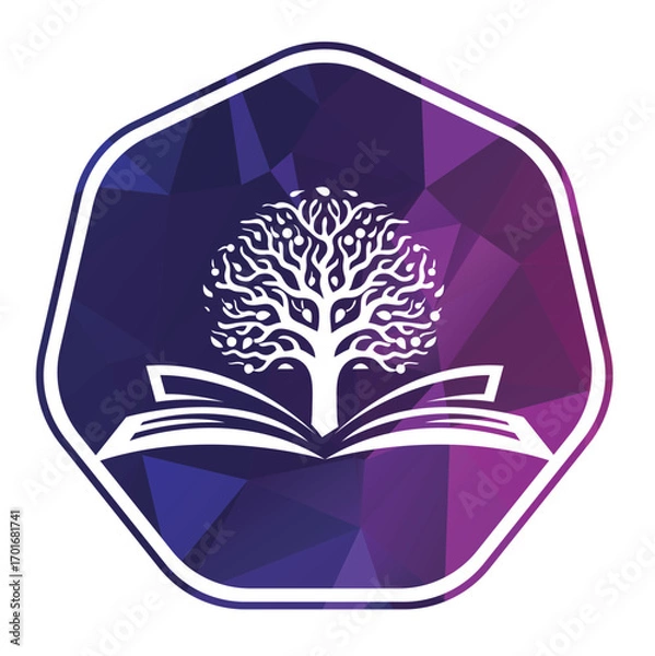 Obraz learning tree logo design. university education logo