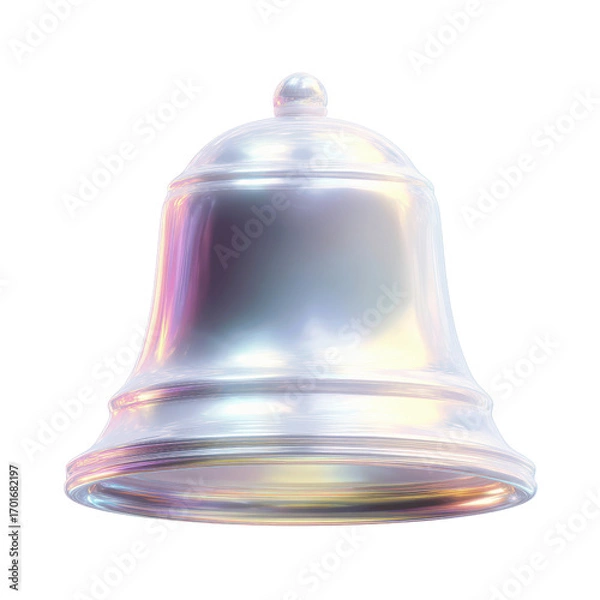 Fototapeta Iridescent Bell 3D Render of a Shiny, Pearlescent Bell