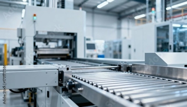 Fototapeta Automated Production Line in a Modern Factory: Streamlining Manufacturing Processes for Efficiency and Precision