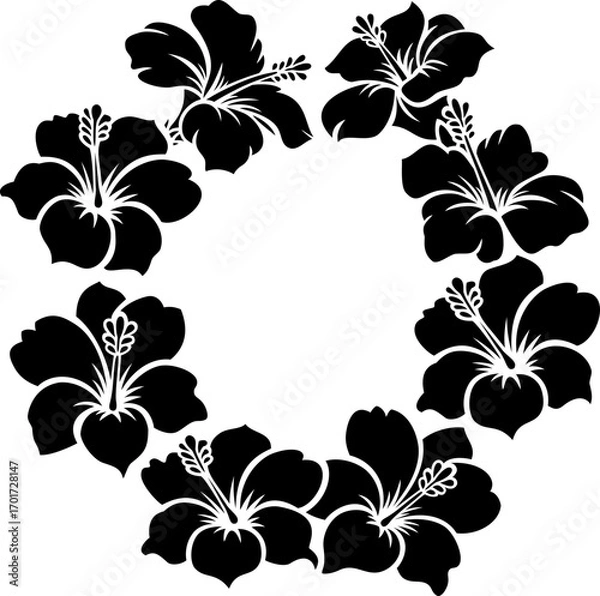 Obraz Wreath made of hibiscus flowers