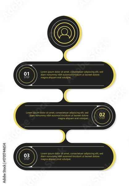 Fototapeta Minimalist Rounded Timeline Step Process Presentation Infographic Element