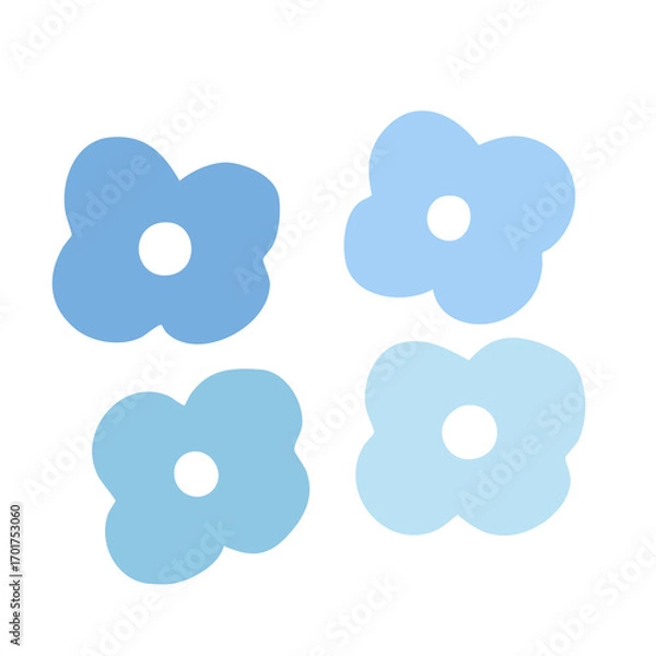 Fototapeta illustration blue flowers