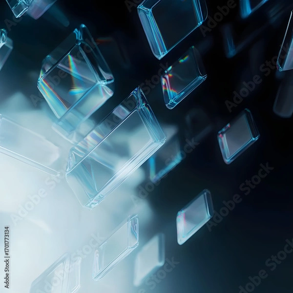 Obraz Modern App Interface Design Featuring Glass and Crystal Elements with Transparent Effects