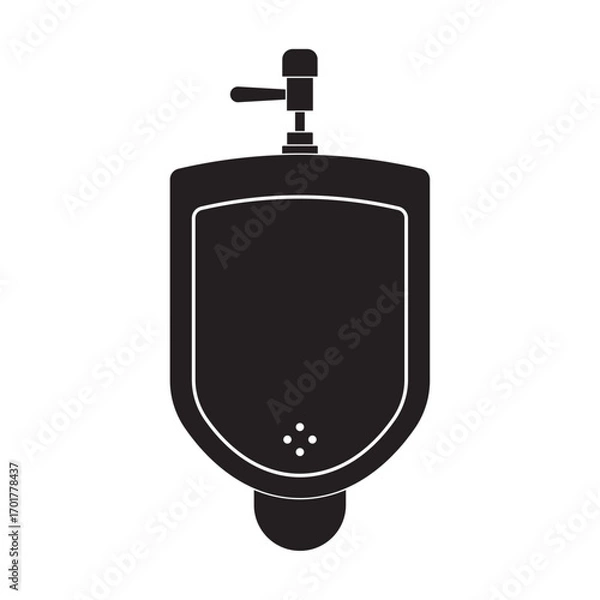 Obraz urinal toilet flat icon vector