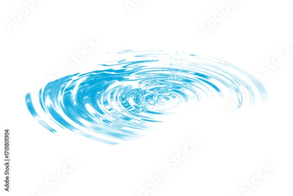 Obraz Water Ripples Blue Concentric Waves on White Background