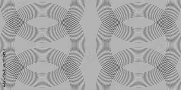 Fototapeta White geometric abstract background overlap layer on bright space with lines effect decoration. Modern graphic design element circles style concept for banner.