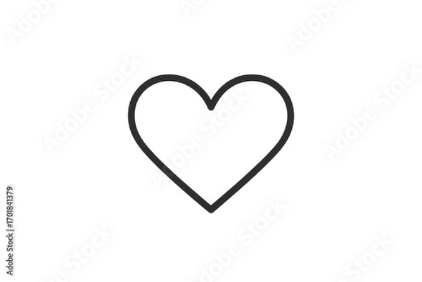 Fototapeta Minimalist dark gray heart outline symbol icon isolated on transparent background
