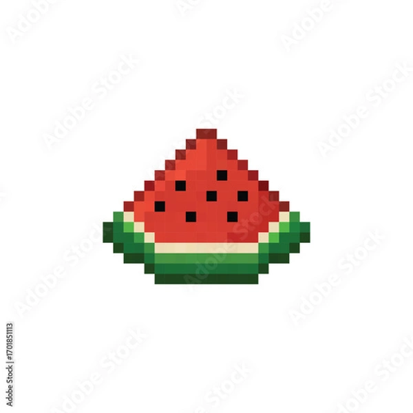 Obraz  pixel art watermelon 8 bit icon vector  for game, logo