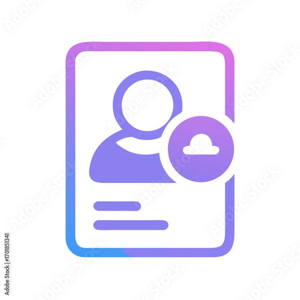 Obraz user profile icon on blue background