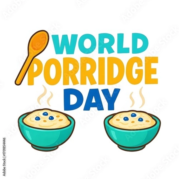 Fototapeta Join WorldPorridgeDay to celebrate the humble bowl of porridge Share recipes stories and warmth as we connect communities through simple nourishing food